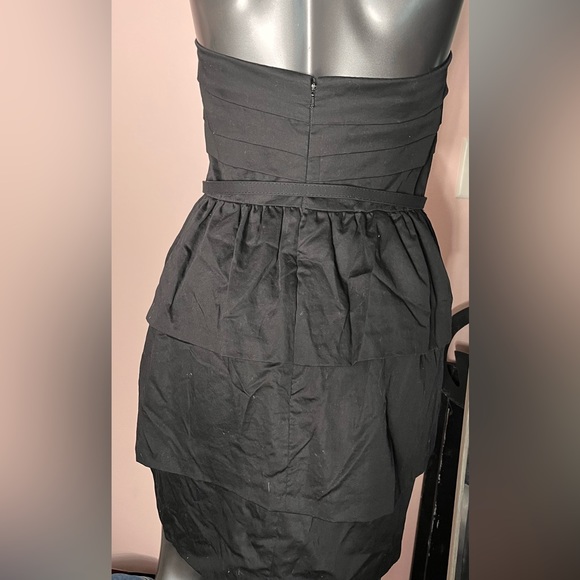 NWT Strapless FCUK Belted Ruffle Black Dress - Picture 5 of 9
